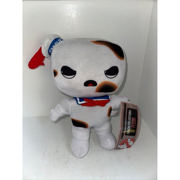 Ghostbusters Stay Puft Marshmallow Man Plush Toy 9" Burnt Effect Angry Face Coll - Picture 2 of 5